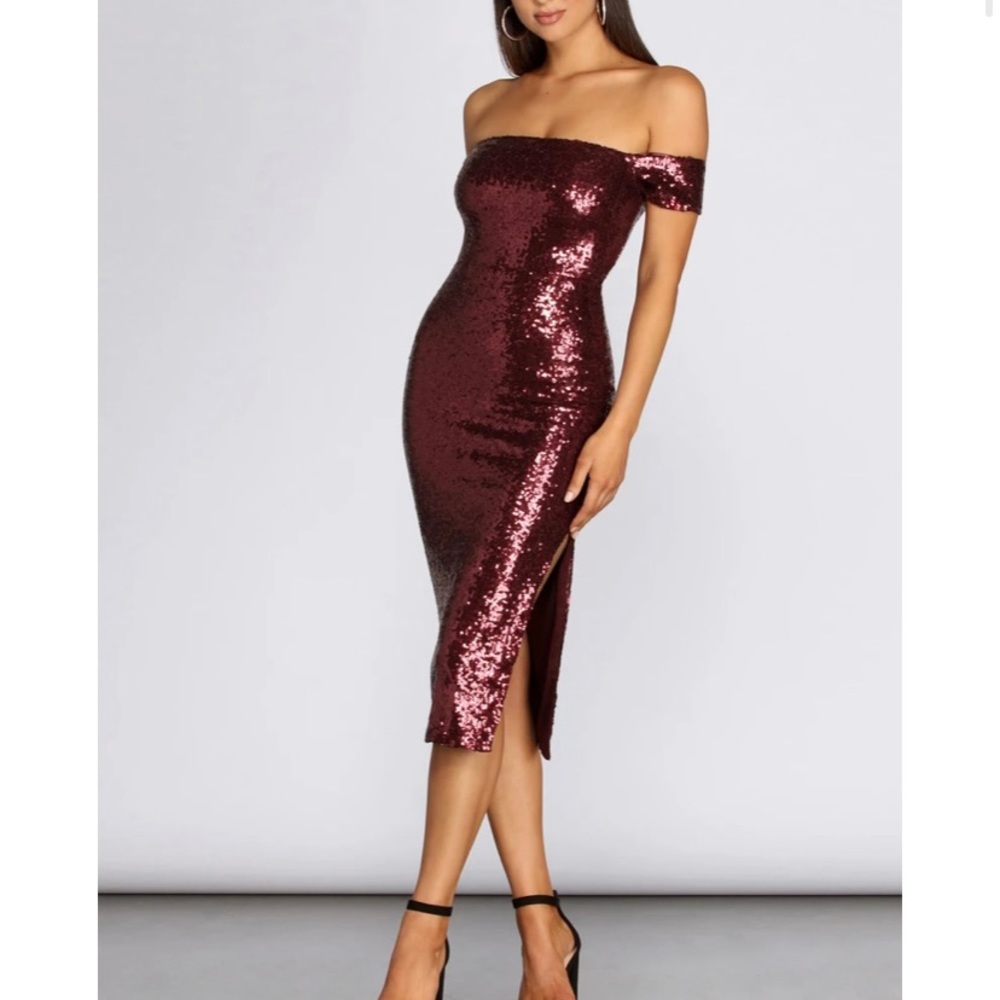 Layla Formal Sequin Midi Dress